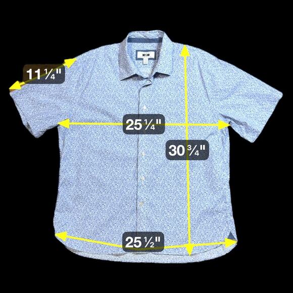 Joseph Abboud Camp Shirt Mens Navy White Floral Button Up Preppy Classic Sz XXL - Picture 5 of 5